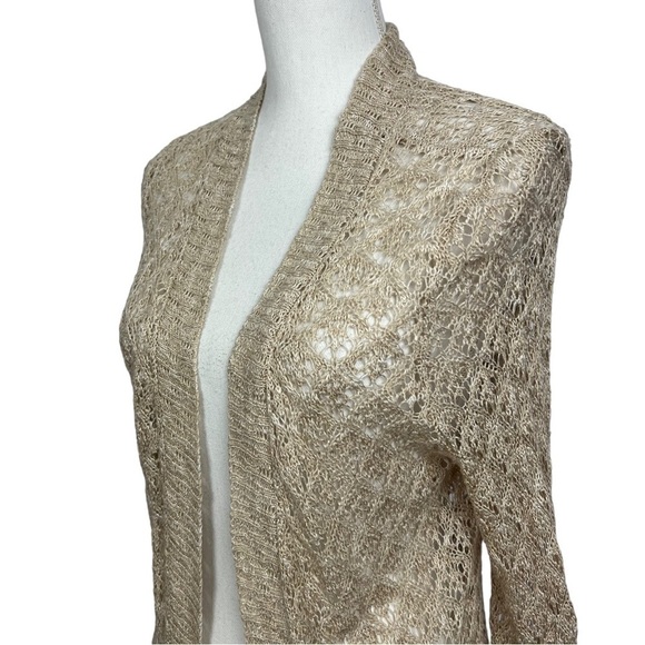 MAURICES Women’s Long Cardigan Open Loose Knit Sweater Sz XS Beige/Tan Color LS - Picture 4 of 13